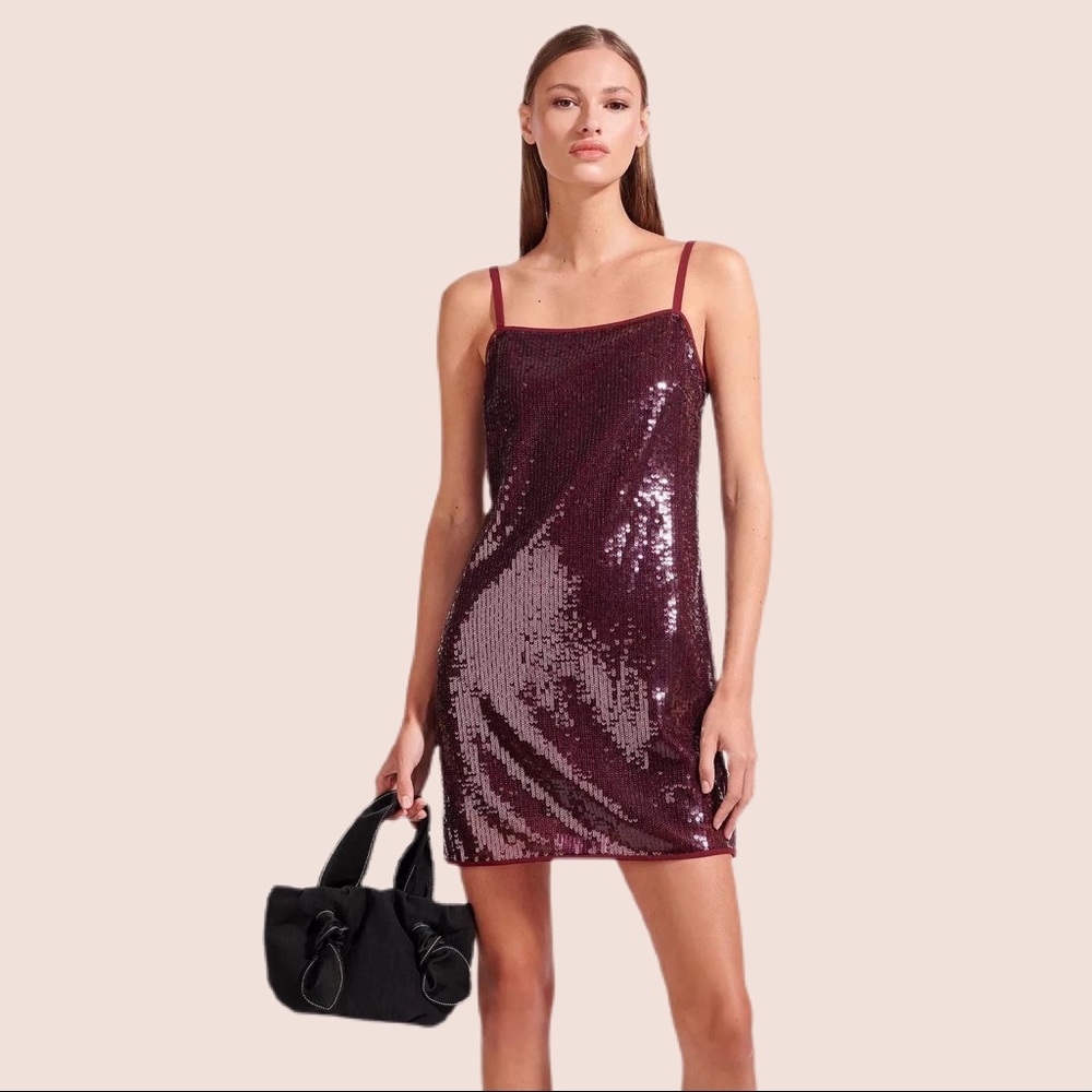 STAUD Sequin Mini Cocktail Dress 6 - Picture 5 of 5